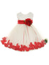 Baby Girls Ivory Multi Color Satin Floating Petals Sash Flower Girl Dress 6-24M - SophiasStyle.com